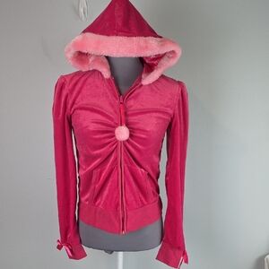 Vintage Victoria's Secret Velvet SANTA BABY hoodie jacket size small